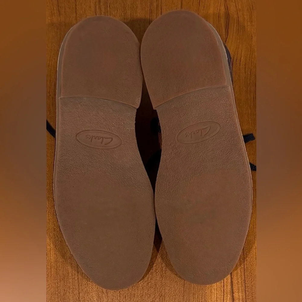 Clarks Originals Desert Boots Men 8 Navy Blue Suede Chukka Crepe Sole